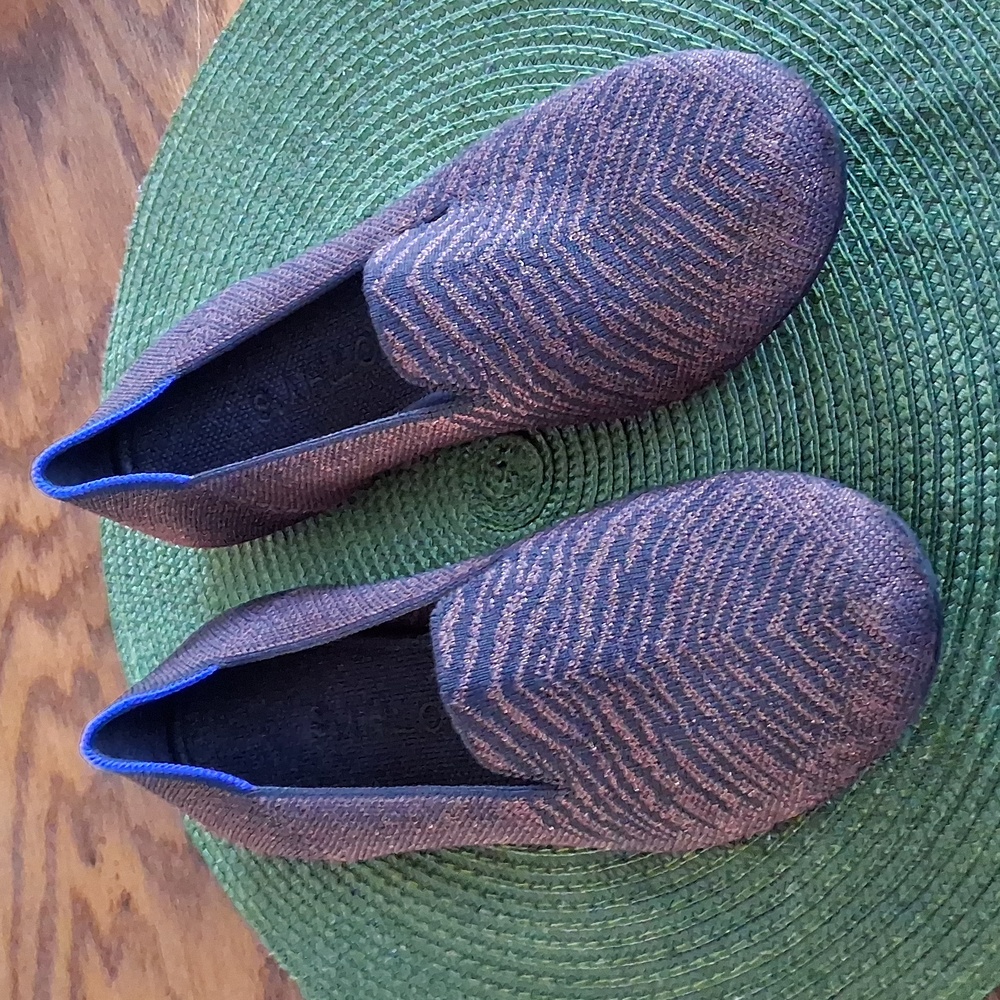 Rothy's The Loafer Brown Black Metallic Knit Comfort Flats Size 10 - Picture 10 of 10